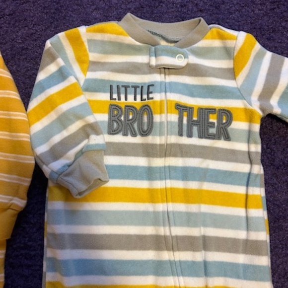 Carter's "Little Brother" footed Onesies -6 months - Picture 2 of 6